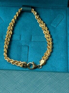 Effy 14k Gold Double Row Rope Chain Bracelet 7.5 Inch Lobster Clasp